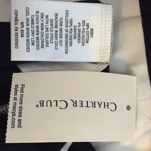 Women’s Nautical Style Top Navy/White (M) - Picture 7 of 7